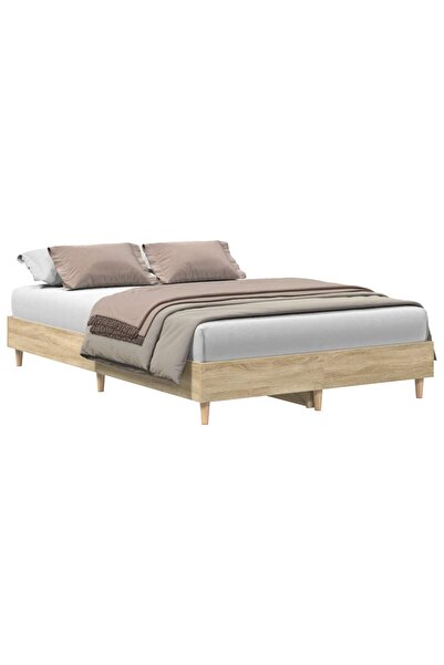 vidaxl Cadru de pat fără saltea Stejar Sonoma 120x190cm Lemn prelucrat