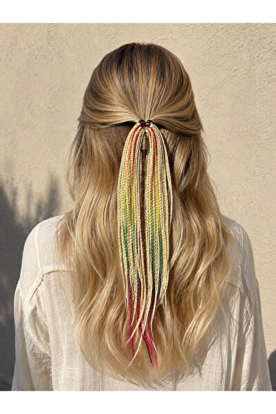 YASEMİN KAPLAN 25-Piece Snap-On Bohemian Hair Clips |   20 Yellow Braids 1 Or...