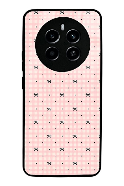 Spoyi Realme 12 Pro Pink Coquette Pattern Tasarımlı Glossy Telefon Kılıfı