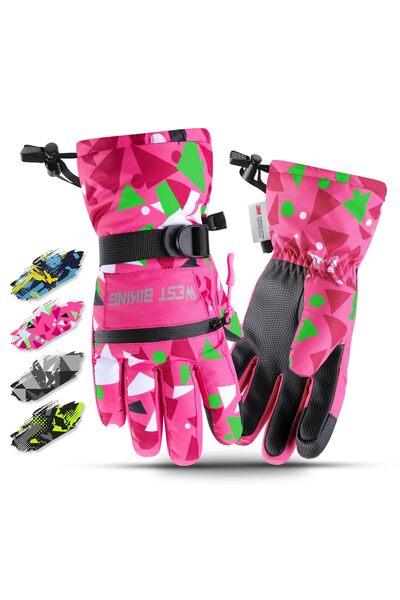 West Biking Manusi Ski Copii, 3M Thinsulate, Impermeabile Si Tactile, Cu Izol...