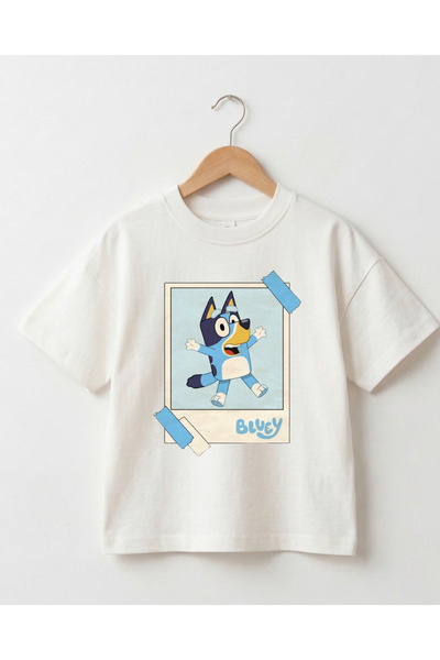 babytex Bluey Printed Kids' T-Shirt – Unisex Short Sleeve Cotton Children's T...