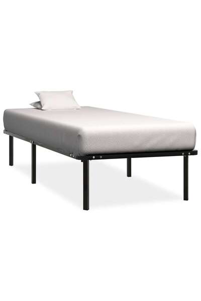 vidaxl Cadru de pat, negru, 90 x 200 cm, metal