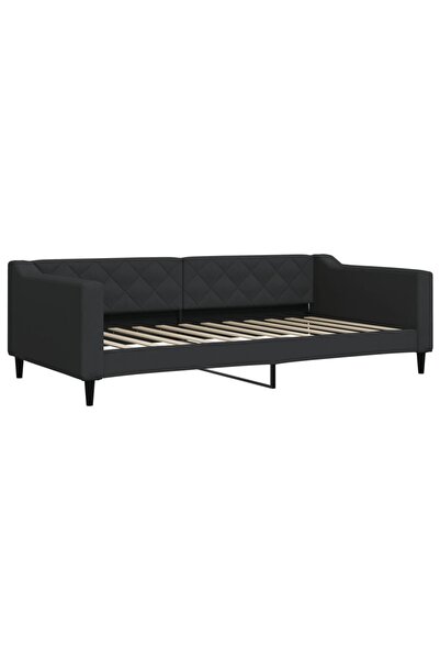 vidaxl Cadru de pat, negru, 100 x 200 cm, material textil