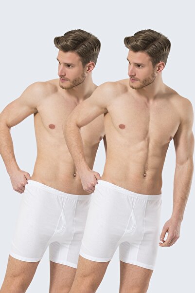 TÜREN 100% Cotton Men's Combed Cotton White Argentina Boxer 2-Pack