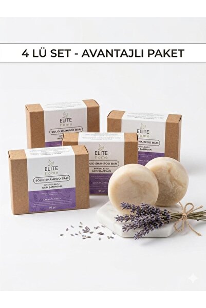 The Elite Home Katı Şampuan Lavanta Yağlı 95 gr | Bitkisel Bazlı Solid Shampo...