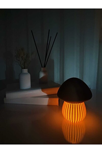 No12 Studio Dekoratif Mantar Desenli Masa-Gece Lambası Pilli mum lamba