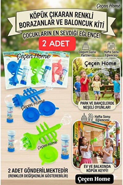 ÇEÇEN HOME (2 Adet) Köpük Çıkaran Borazan Köpük Tabancası Ve Baloncuk Likiti ...