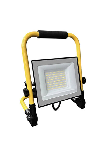 V-TAC Proiector LED 50W 6500K CREE cu cablu de 3m și stativ, Negru/Galben