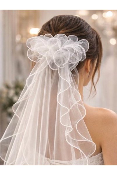 paris in paris Bridal Veil - Wedding Veil with Vibulali (Wavy) Mi̇sanali Comb, 1St Quality Hayal Tulle Veil