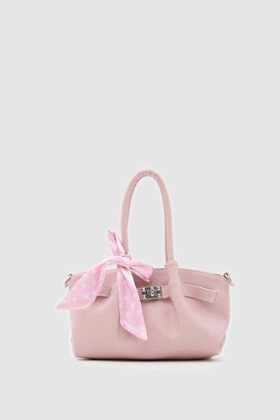 Shule Bags Pier Scarf Detailed Hand and Crossbody Bag Powder Pink