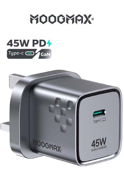 MOOGMAX 45W Type-C fast adapter. Powerful wall charger with GEN heat-resistan...