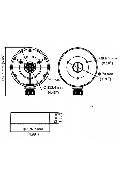 NO BRAND Cutie de montaj MT-P1280-D8 pentru camere CCTV