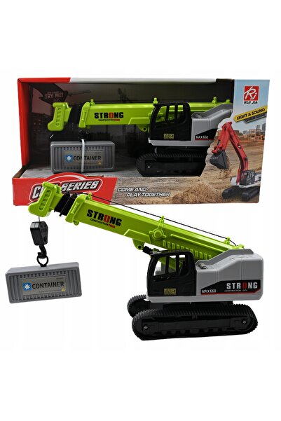 Midex Macara de construcții, camion cu baterii, cu lumini și sunete