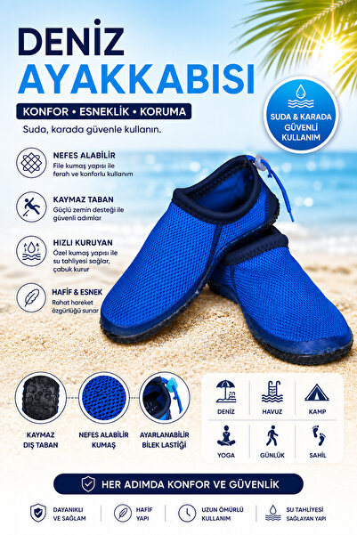 Ayakkabı Vakti Erkek Deniz Ayakkabısı Kaymaz Tabanlı Hızlı Kuruyan Unisex Aqu...