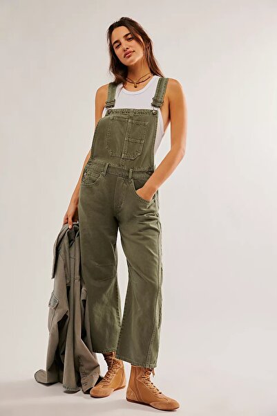 september island Khaki Denim Gardener Salopet Jumpsuit