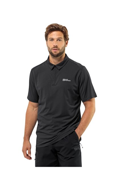 Jack Wolfskin Tricou polo Delgami Negru (1809801-6000) Bărbați - L
