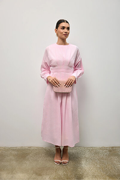 Lady Pixie Linen Pleated Detailed Dress