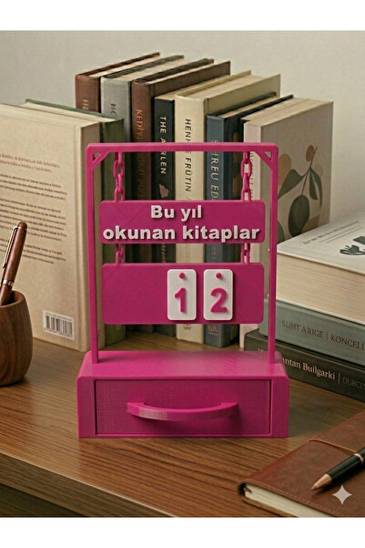 E&TDESING Dekoratif Kitap Okuma Sayacı Kitaplık Aksesuarı Hediyelik Obje