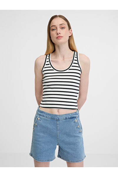 ORSAY Top scurt negru pentru femei