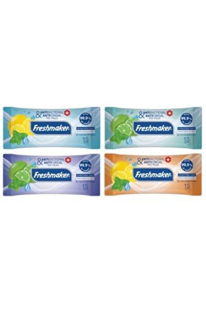 Freshmaker مناديل مبللة مضادة للبكتيريا والفطريات من فريش ميكر , عبوة الجيب 1...