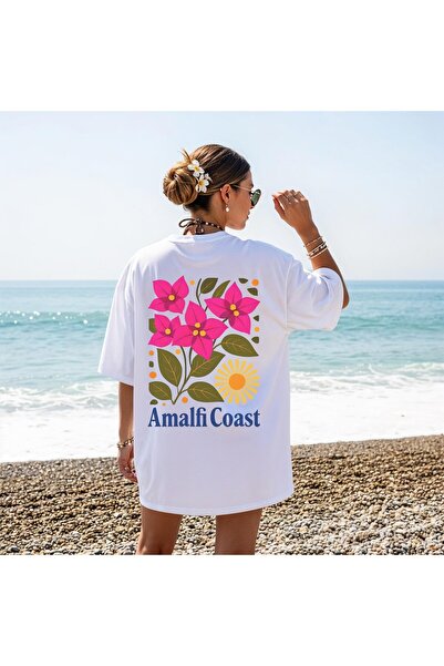 Grafftee Clothing Amalfi Coast Printed Unisex Oversize T-Shirt