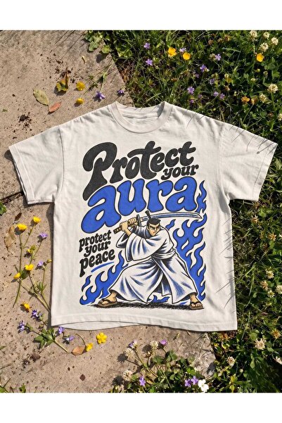 Grafftee Clothing Protect Your Aura Printed Unisex Oversize T-Shirt