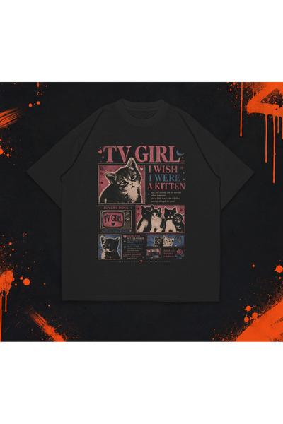 Grafftee Clothing Tv Girl Printed Unisex Oversize T-Shirt