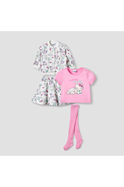 SANRIO Set of 4 Round Neck Long Sleeve Jacket and Skirt Set with Hello Kitty ...