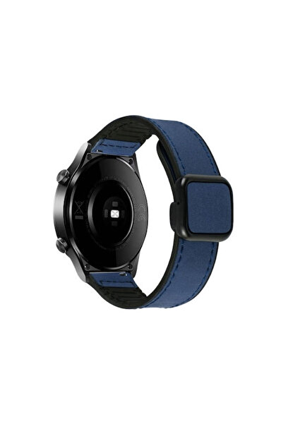 OEM Δερμάτινο Λουράκι Μαγνητικό Κούμπωμα Garmin Venu 2 Plus Σκούρο Μπλε