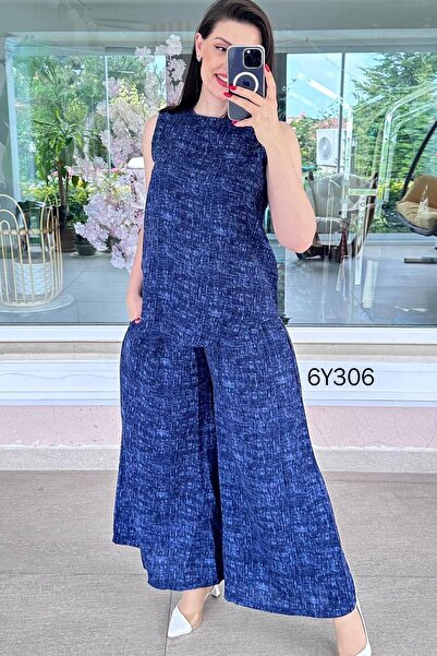 İnce Topuk Zero Sleeve Patterned Viscose Set 6Y306