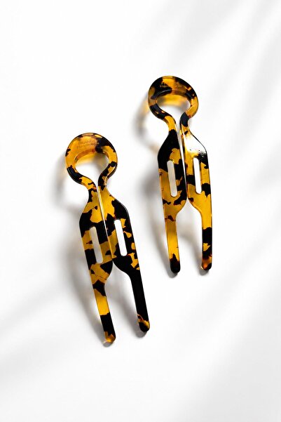 New Obsessions 2 Pieces of Luxury Acetate Hair Bun Fixing Hairpins with Turtl...