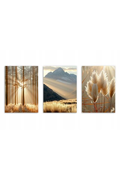 Naklejkomania Poster natura munti apusuri pentru perete 3x 50x70 cm