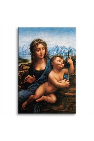 Naklejkomania Reproducere Leonardo da Vinci, tablou pe panza, "Madona cu fusu...