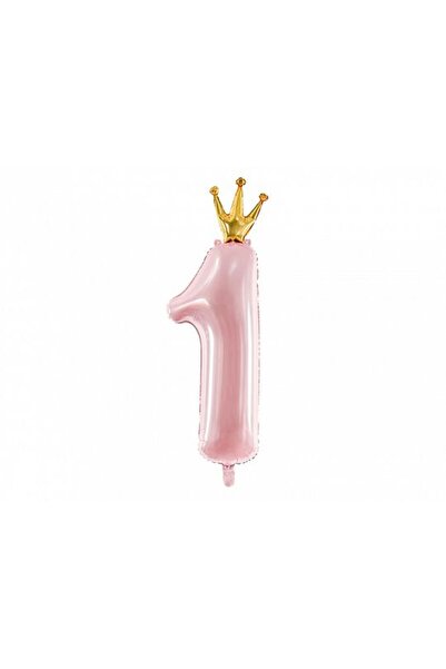 Partydeco Balon din folie Cifra ''1'', 30x90cm, roz deschis one size