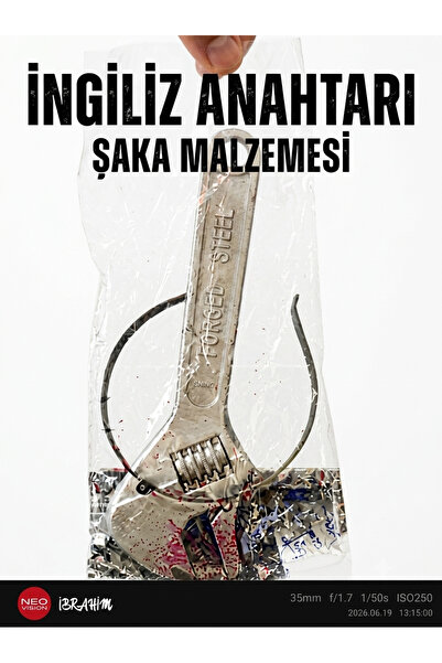 ASLANKAR Şaka malzemesi kafaya geçen İngiliz anahtarı.....