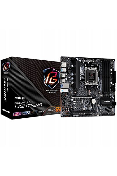 Kraft&dele Placă de bază ASrock B650M PG Lightning micro ATX AMD Ryzen AM5 4x...