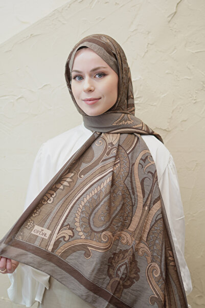 efdal şal eşarp Retro Elegance Pattern Premium Tencel Shawl