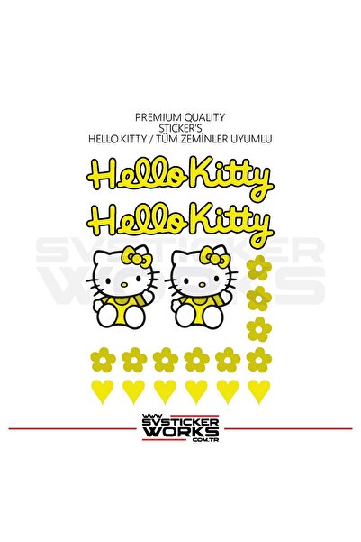 ARONA Hello Kitty Sticker Adhesive Compatible with All Floors Motor Car Stick...