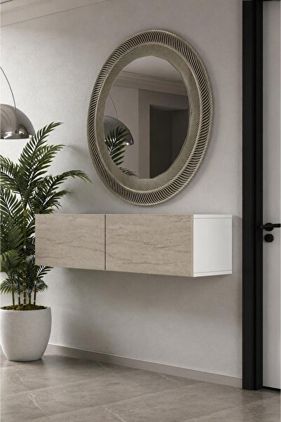 Dekortis Home Dekor 120DHDDR1BT SADEM DUVARA MONTE DRESUAR BEYAZ-TRAVERTEN