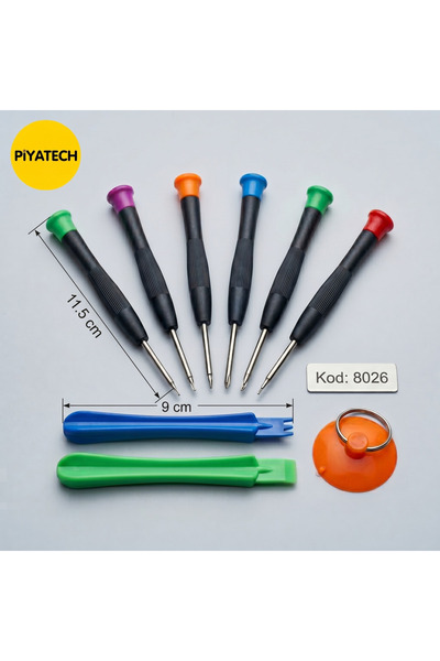 PİYATECH 8026 Model 9 Parça Hassas Telefon Gözlük Saat Elektronik Tamir Torna...