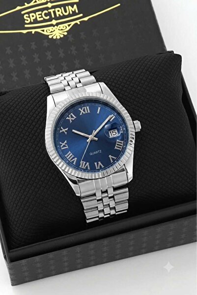 Newera Watch Silver Color Steel Cord Men's Wristwatch with Calendar Father's ...