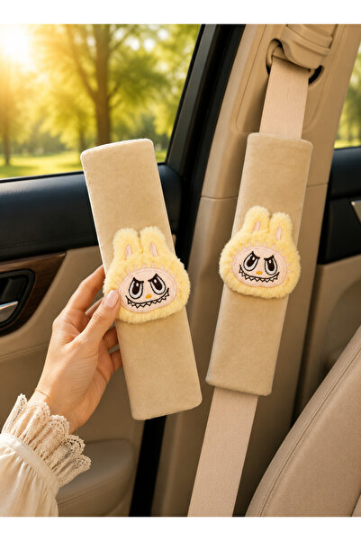 MOMO YEZ Bunny Sarı Emniyet Kemeri Aksesuarı - Emniyet Kemeri Kılıfı - Araç E...