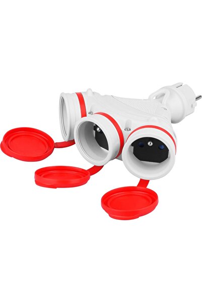 KEL Priză triplă cu protecție la apă, 3x 2P+T, IP54, EXTREM, detașabilă, gri-...