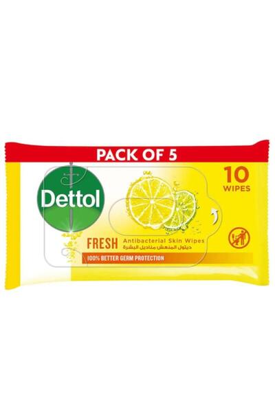Dettol ديتول مناديل مبللة مضادة للبكتيريا برائحة منعشة 10 منديل