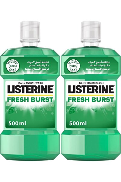 Listerine Mouthwash, Fresh Burst, 500ml, Pack of 2