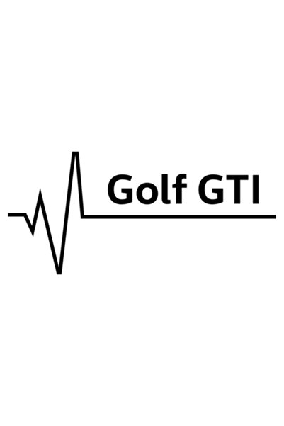 OEM Αυτοκόλλητο αυτοκινήτου ''Heart beat Golf gti'', 20 εκ., Κόκκινο