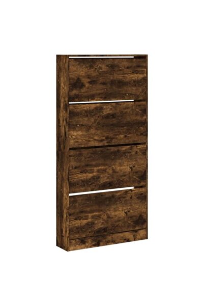 vidaxl Pantofar cu 4 sertare pliabile, stejar afumat, 80 x 21 x 163,5 cm