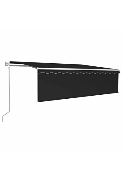 vidaxl Copertină retractabilă automată, cu rulou, LED și senzor, antracit, 5 ...
