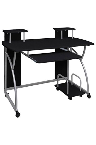 vidaxl Birou de calculator, negru, 110 x 52 x 88.5 cm, lemn prelucrat
