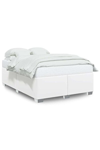 vidaxl Cadru de pat, alb, 160 x 200 cm, piele artificială